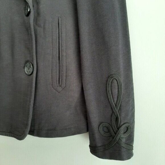 CHAPS | Classic Light Stretchy Peacoat Jacket Coat Navy Blue Embellished Sz M - Picture 5 of 12